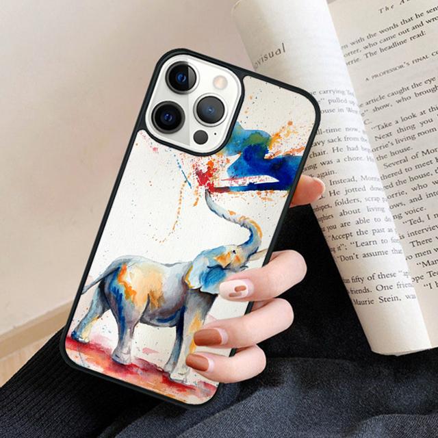 

Красочный ретро-слон с цветами Чехол-задняя крышка для телефона для iPhone 17 Air 16 15 14 13 11 12 Pro Max Plus Fundas iPhone 13