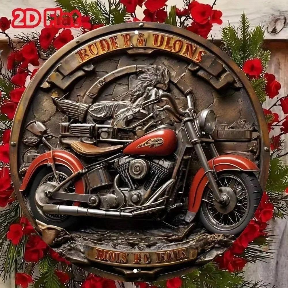Motorcycle Metal Tin Sign 2D Wall Art Rustic Decor Bathroom Kitchen Living Room