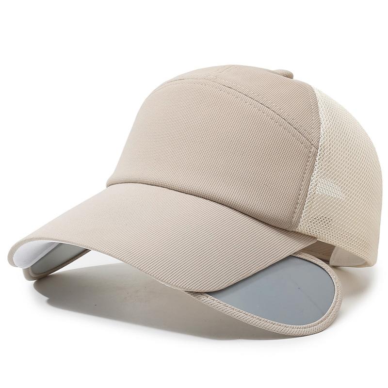 Cappello a visiera retrattile con protezione solare traspirante ad asciugatura rapida, unisex, per esterni, con visiera, a rete, per primavera ed estate