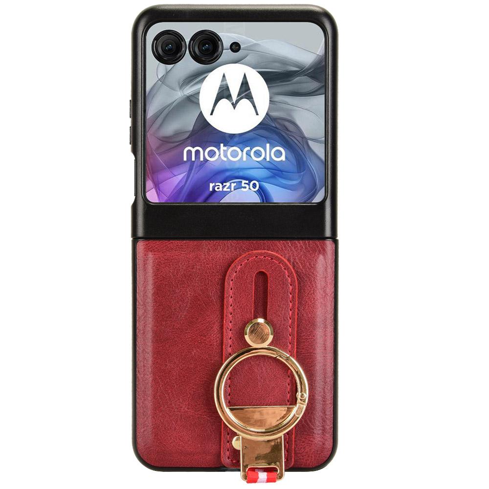 For Motorola Razr 50 5G Case Bottle Opener Wristband Leather+PC+TPU Phone Cover