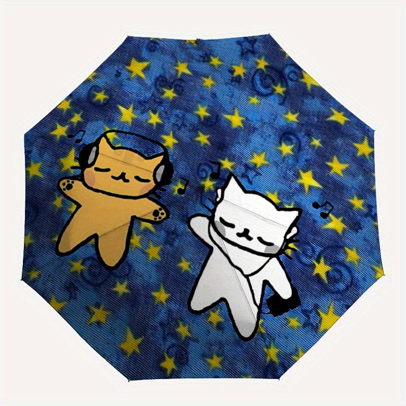 

1pc Cartoon Cats Dancing Automatic Open/close, All-Season Portable Folding Umbrella for Friends, Travel, Everyday yy250812188