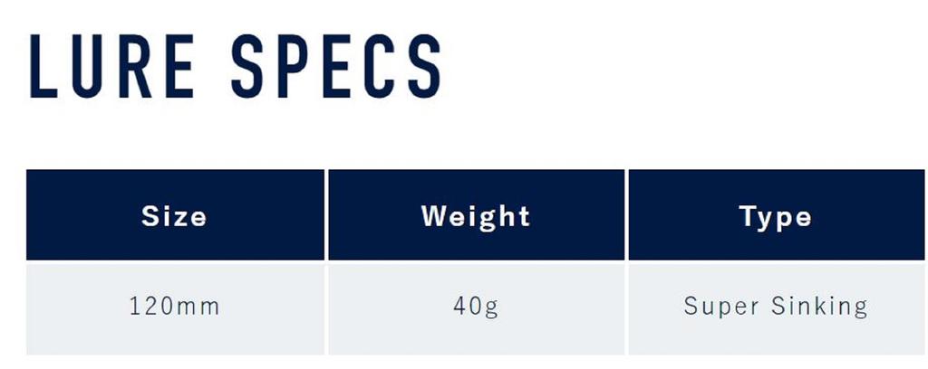 Jackson Pin Tail Decoy Y-S81 40 Grams 120 Mm Sinking Lure SZED (9026)