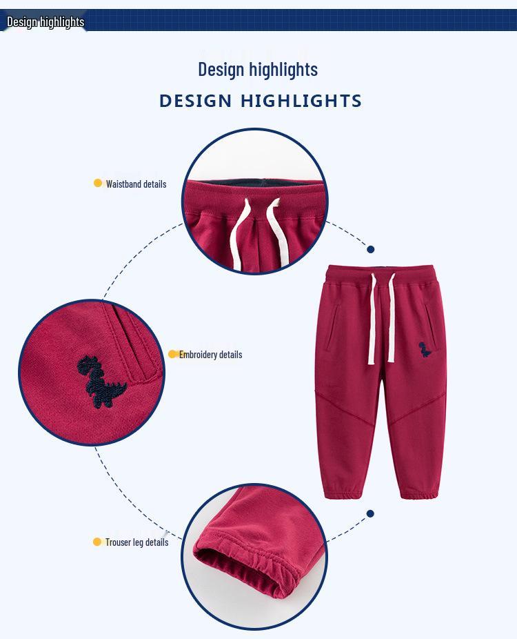 2024 Children's Dinosaur Sports Pants - Boys' Autumn Trousers