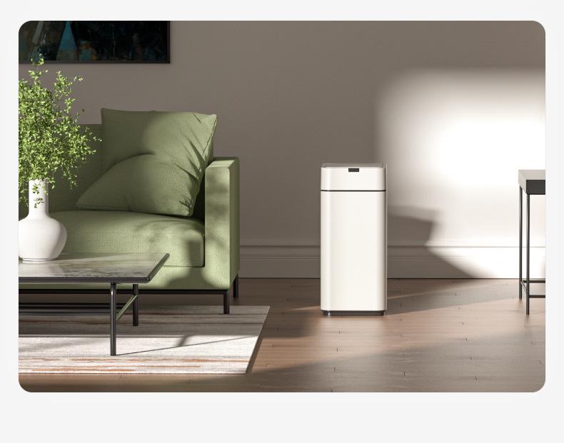 Large Capacity High-Legged Smart Sensor Trash Can with Lid for Kitchen, Bathroom, and Office