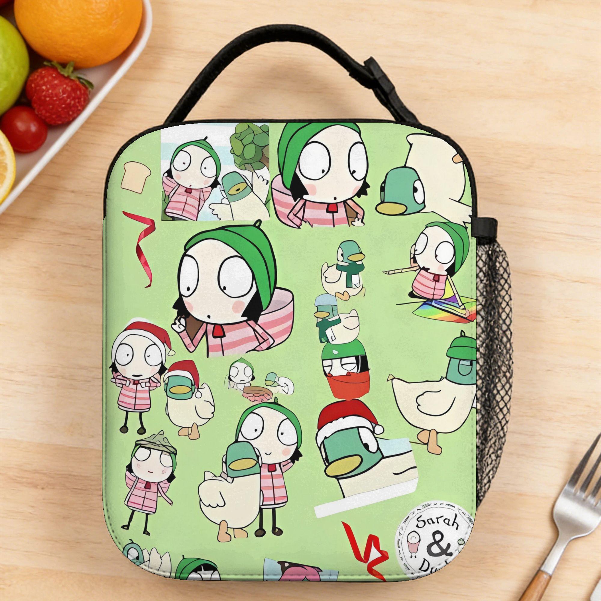 Sarah and Duck Lunch Bag Leisure Lunch Box For Child Travel Cooler Bag Waterproof Tote Food Bags One Size