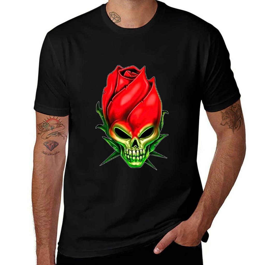 Skull T-shirt T Shirts Cotton 100% Black Cotton T-shirt Plain For Man Package T Shirt Man Casual T-shirt