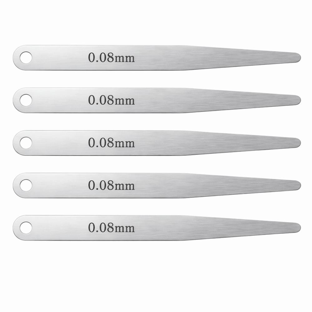 

5pcs Stainless Steel Feeler Gauge Thickness 100mm Filler Thickness Gage Silver Feeler Filler Measurement Tool Ignition Points
