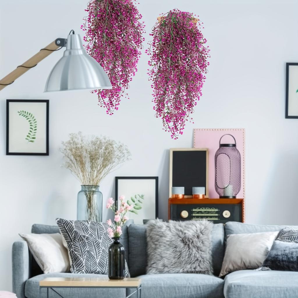 1pc Artificial Hanging Wisteria Flowers - UV Resistant Faux Plants for Home, Parties - Versatile Indoor & Outdoor Decorations