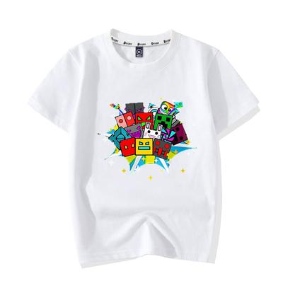 New Personalized Expression Printed Children's Cotton Short Sleeved Summer Boys and Girls Round Neck Cute T-shirt Clothing Gift