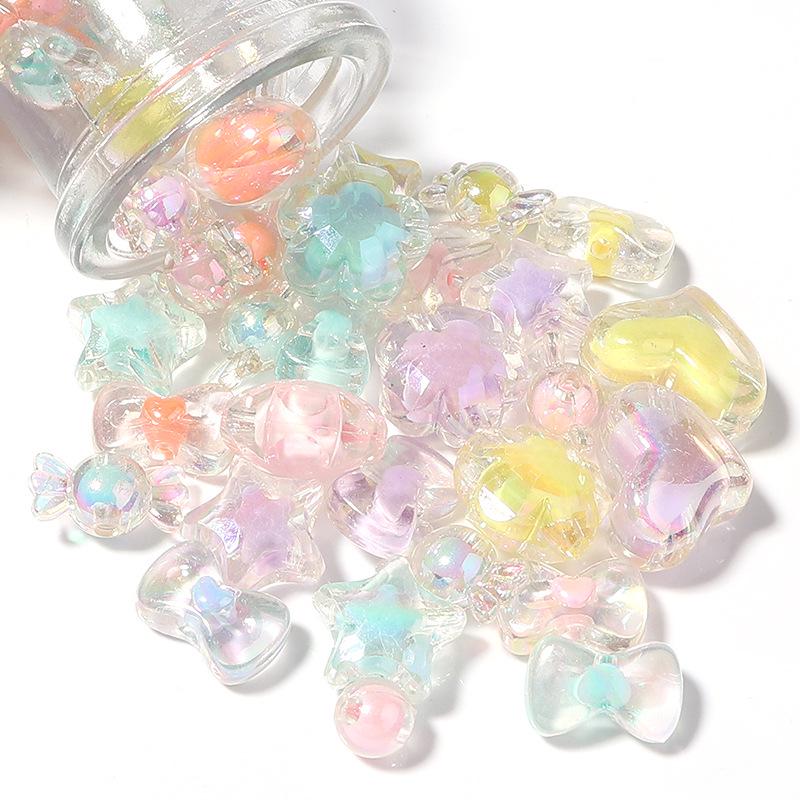 DIY Handmade Round Bead Jewelry Kit: Includes Colored Beads for Phone Chains, Hair Ties, Bracelets, and Necklaces.