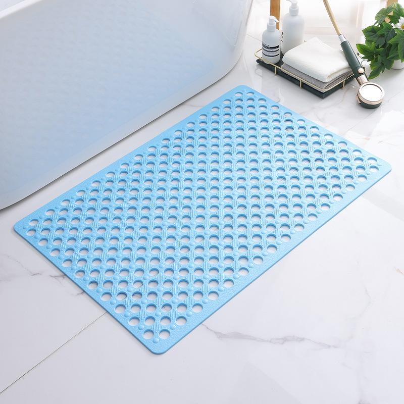 1pc Anti-slip Shower Cabin Mat 43x75cm Diatomite Bath Mat Bathroom Non-Slip Mat with Suction Cup Quick Drain YSFHD02