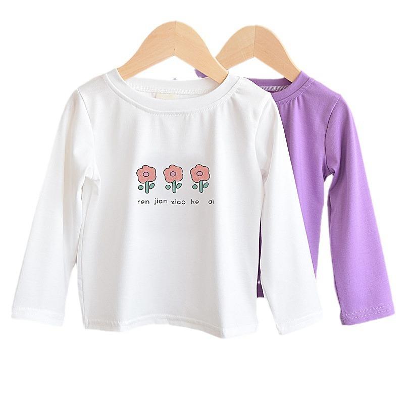 Cute Sweet Kids Girls Long Sleeve Casual Basic T Shirt Daily Top