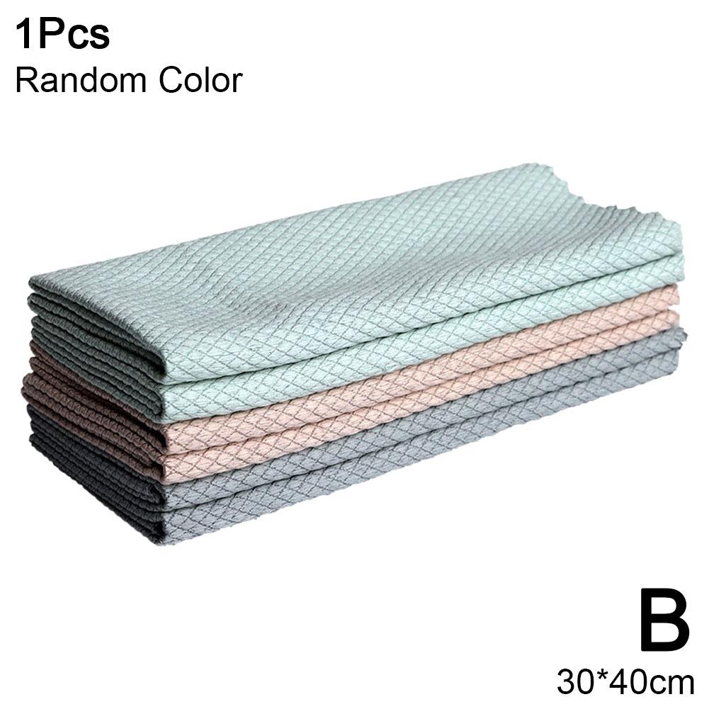 

1 шт., тряпка из микрофибры с рыбьей чешуей, ткань для чистки стекла, кухонная впитывающая тряпка, Supe Q5P6 30*40cm-1pcs