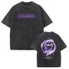 2026 Oversized Vintage Washed Black T-Shirt Featuring Double-Sided Anime Graphics of Ichigo Kurosaki from Bleach