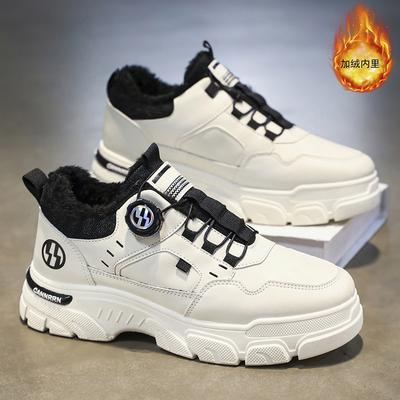 Winter fluweel gereedschapsschoenen heren trend veelzijdig dikke zolen verdikt warme katoenen schoenen casual sport board schoenen korte laarzen