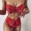 Dámské plavky jednobarevné flitrované sexy bikiny jednodílné plavky Plážové plavky