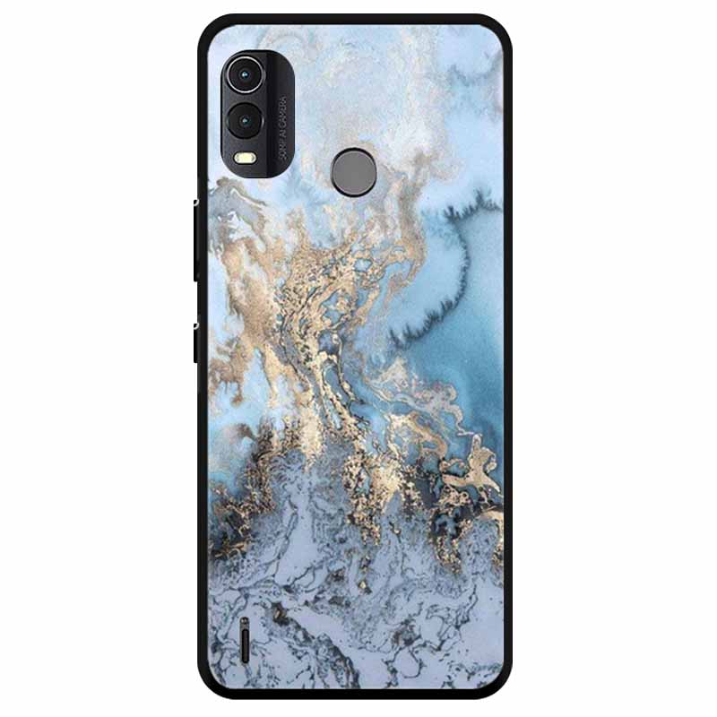 Soft Silicone Cover For Nokia C22 Case 2023 TPU Wolf Lion Painted Black Phone Coque for Nokia C22 C 22 4G Black For NokiaC22