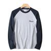 Vintage Patchwork Color-Blocking Pure Cotton T-Shirt for Men, Autumn Season, Letter Embroidery, Casual Base Shirt, Trendy