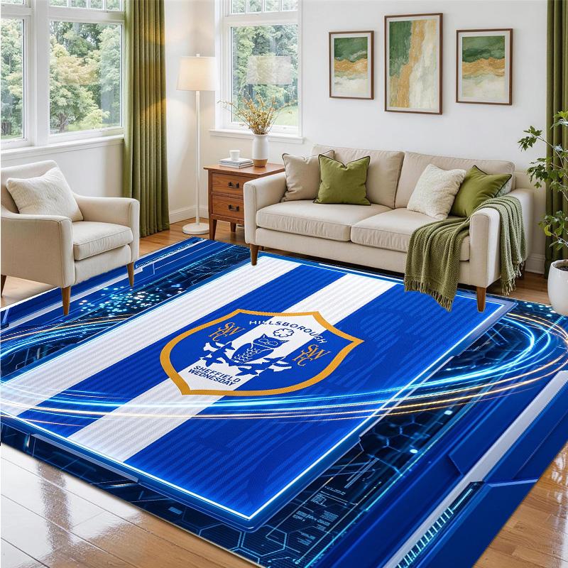 Sheffield Wednesday Football Design Crystal Velvet Rug Soft Decorative Mat for Bedroom Entrance