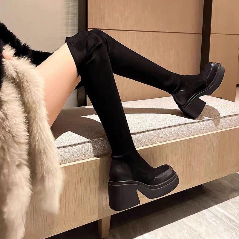 Tall Knight Boots 2026 New Autumn/Winter Socks Boots Suede Stylish Skinny Long Boots for Women