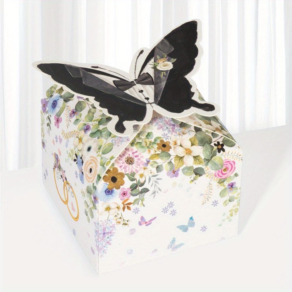 50 Stück Schmetterling Gastgeschenkboxen Papier Geschenkboxen Faltbare Party Gastgeschenkboxen Geschenkverpackungsbox für Babyparty Schmetterling Leckerlibox Party Hochzeit Geburtstag