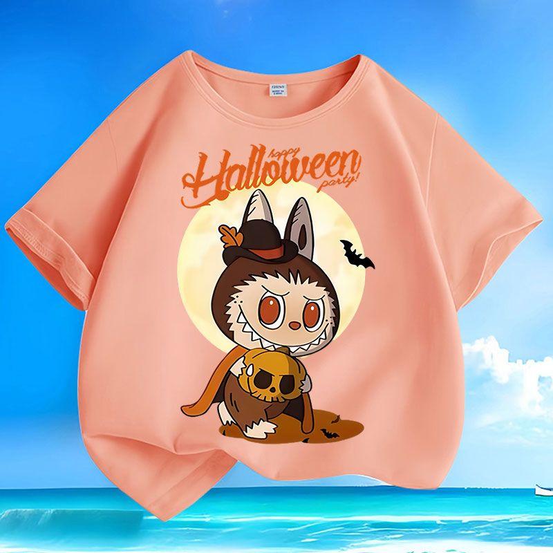 Children's Cartoon Pure Cotton Top, Summer Boys' and Girls' Casual Short-sleeved T-shirt