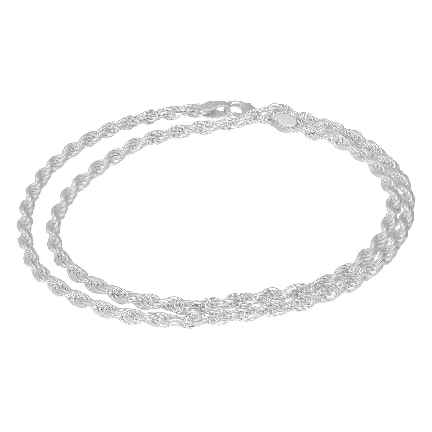 

925 Silver Cut French Rope Chain Double Wrap Bracelet Width 20cm Ring Rope Simple [Shinjuku Ginnokura] Men s Approx. 2.6mm