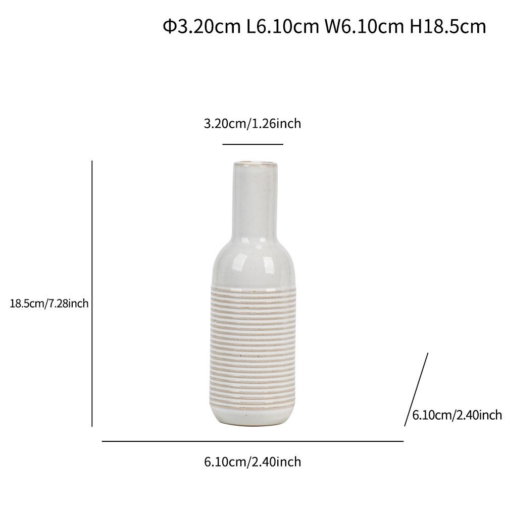 Creative Home Kiln-Fired Ceramic Vase Set - Three-Piece Decorative Ornament