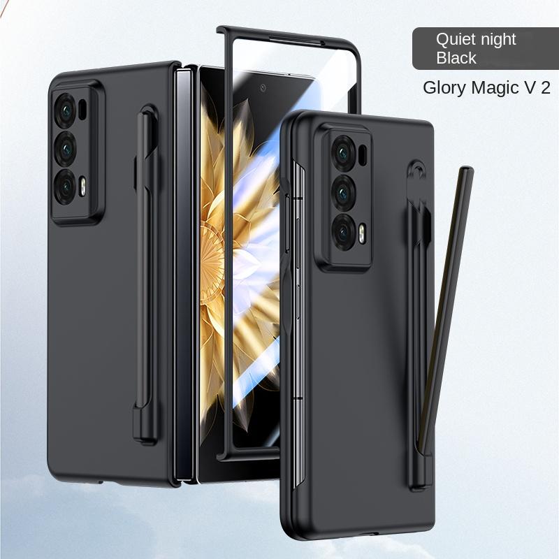 

Чехол для Huawei Honor Magic V2, матовый противоударный жесткий пластиковый чехол с ручкой для Huawei Honor Magic V2 For Honor Magic V2&Case with Glass чёрный