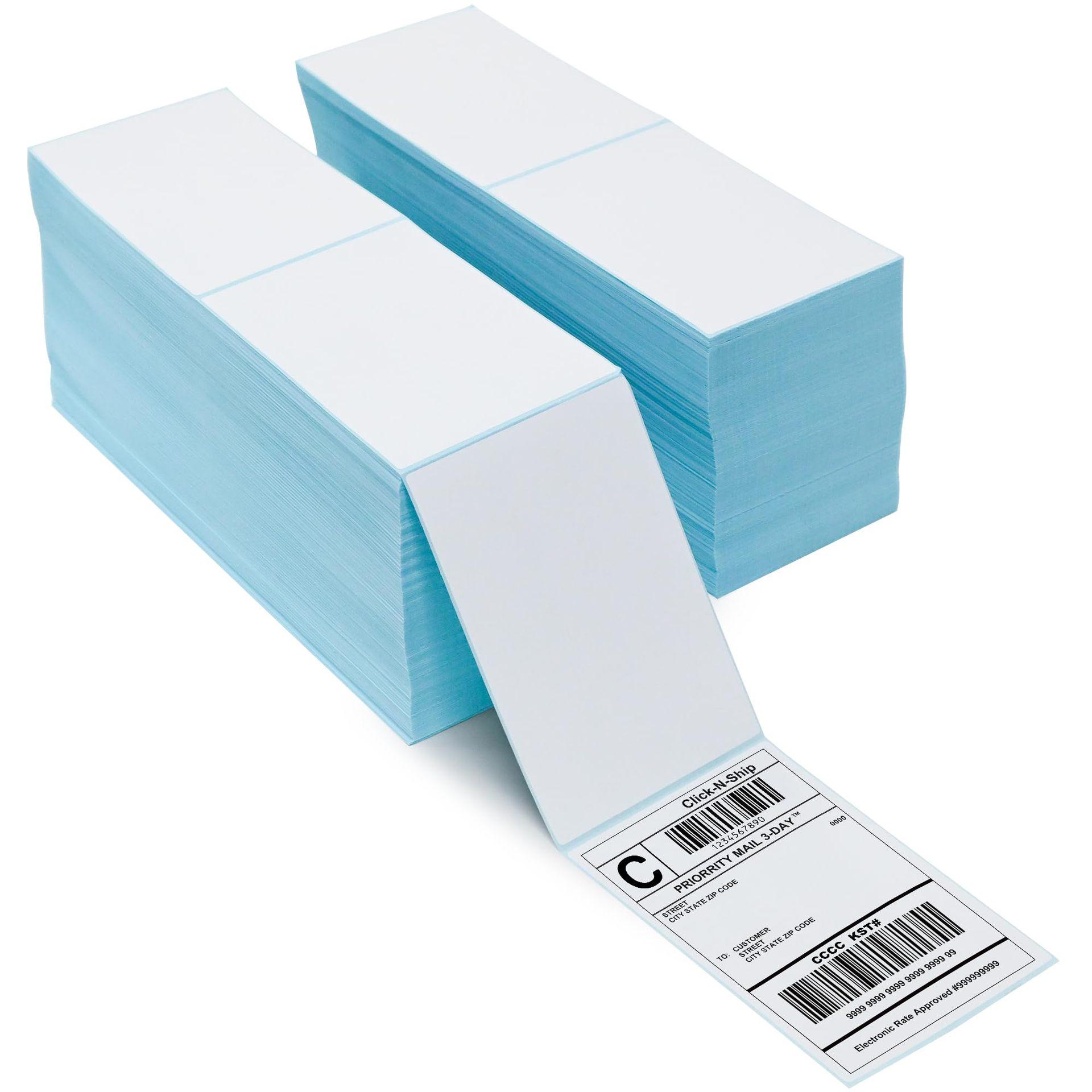 Durable Thermal Label Paper 100x100*150mm - Adhesive, Folded, Waterproof Printing Stickers Blue Fold - 100x100 - 500 sheets/bundle