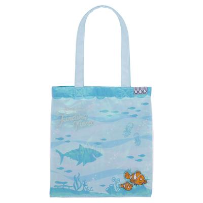 Tote Bag Disney Finding Nemo Sparkling Ocean Aurora Fabric Woven Label Ocean Creatures Print Embroidery Dory 2345040400 - - - Seagulls, Fish,