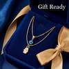 Minimalist Double Layered Evil Eye Hamsa Hand Necklace for Women Turkish Blue Eye Pendant Choker Party Aesthetic Amulet Jewelry