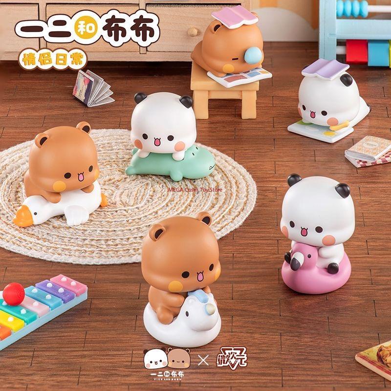 New Genuine  Cute Panda Yier And Bubu Couple Daily Series V3 Anime Kawaii Figure Trendy Home Decor Collectible Toy Gift