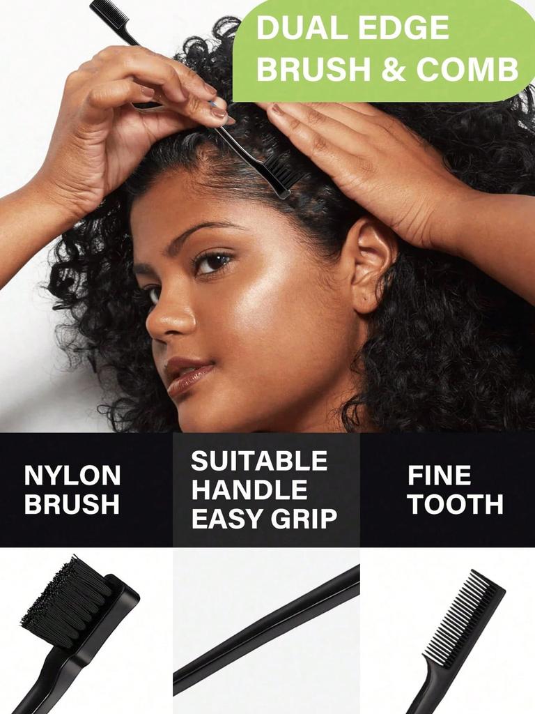 3pcs Slick Back Hair Brush Set With Edge Brush Hair Brush Rat Tail Comb Teasing Brush For Smoothing Hair & Flyaways,Hair Brush,Comb,Hair Tools,