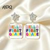 Creative School Season Jewelry 1 Pair Back to Earrings Colorful Acrylic Letter Dangle Campus Atmosphere Accessories Drop First Day of Appreciation