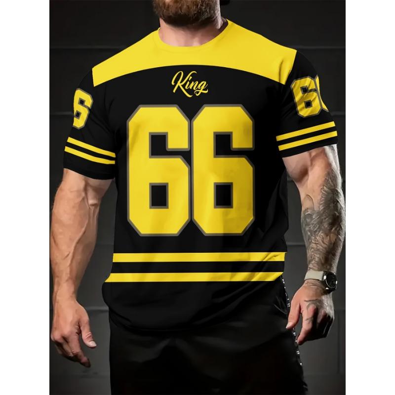 Summer Men's Fashionable and Refreshing 66 Sports Style Digital Printed T-shirt