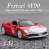 1/32 skala SF90 Supercar Metall Druckguss Legierung Spielzeug Auto Modell Lkw Für Kinder Spielzeug Fahrzeuge Hobbies Sammlung