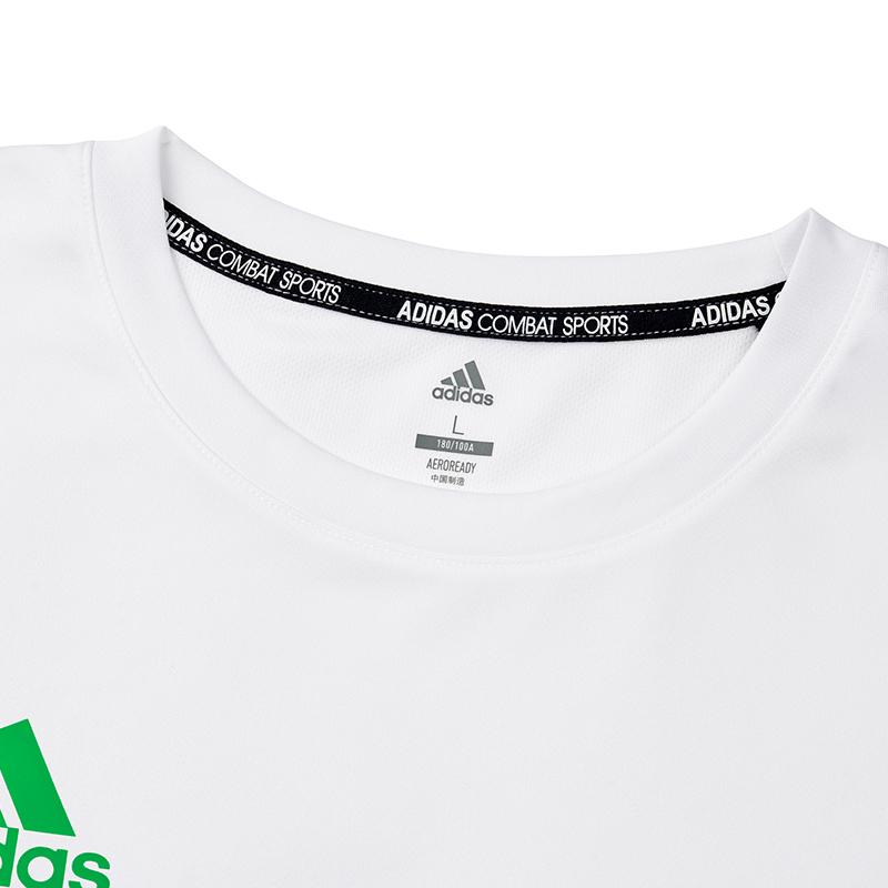 New Adidas T Shirts Men's White With Green Logo ADICSTS06P-WCN