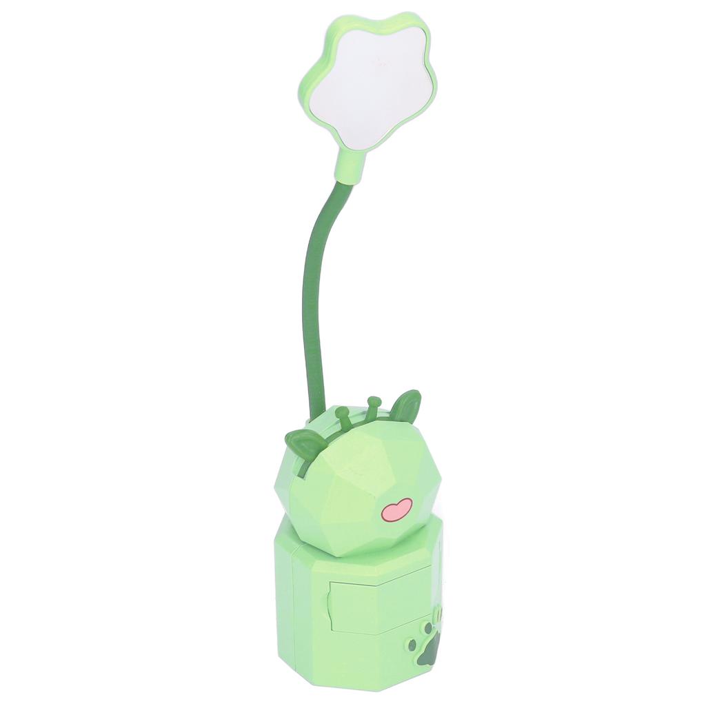 Kids Reading Light Cute Design USB Charging Warm Light 360 Degrees Gooseneck Adjustment Safe Material Kids LampGreen