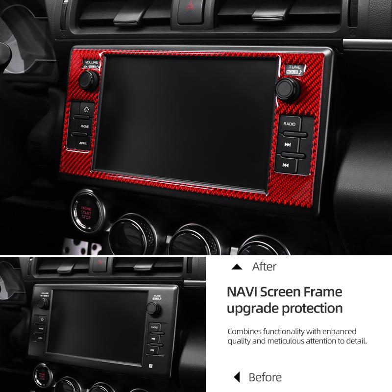 For Subaru BRZ/Toyota GR86 2026- Carbon Fiber Center Console Navigation Screen Trim Stickers Car Interior Tuning Accessories