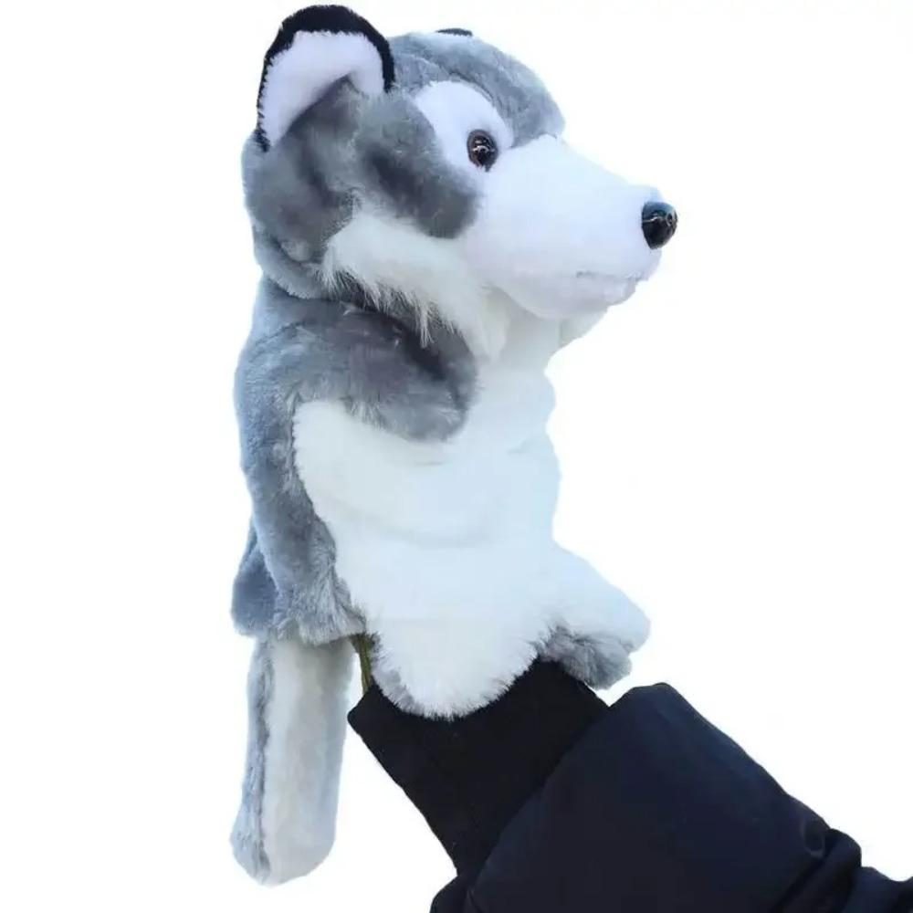 25cm Cute Animals Hand Puppet Plush Fidget Toys Kawaii Stuffed Dolls Lion Elephant Dinosaur Monkey Simulator Game Children Gifts