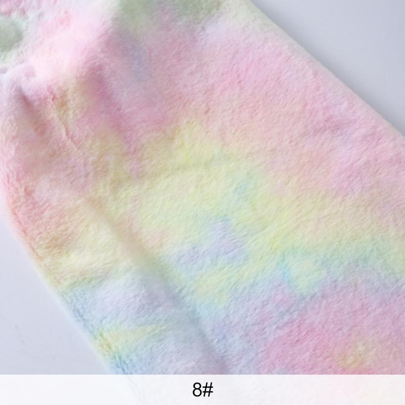 0,5/1/2 Yard Tie Dye Imitace Králičí Plyšová Látka Látka z Umělé Kožešiny na Šití Zimních Kabátů Šálů Dek Deky Oblečení pro DIY