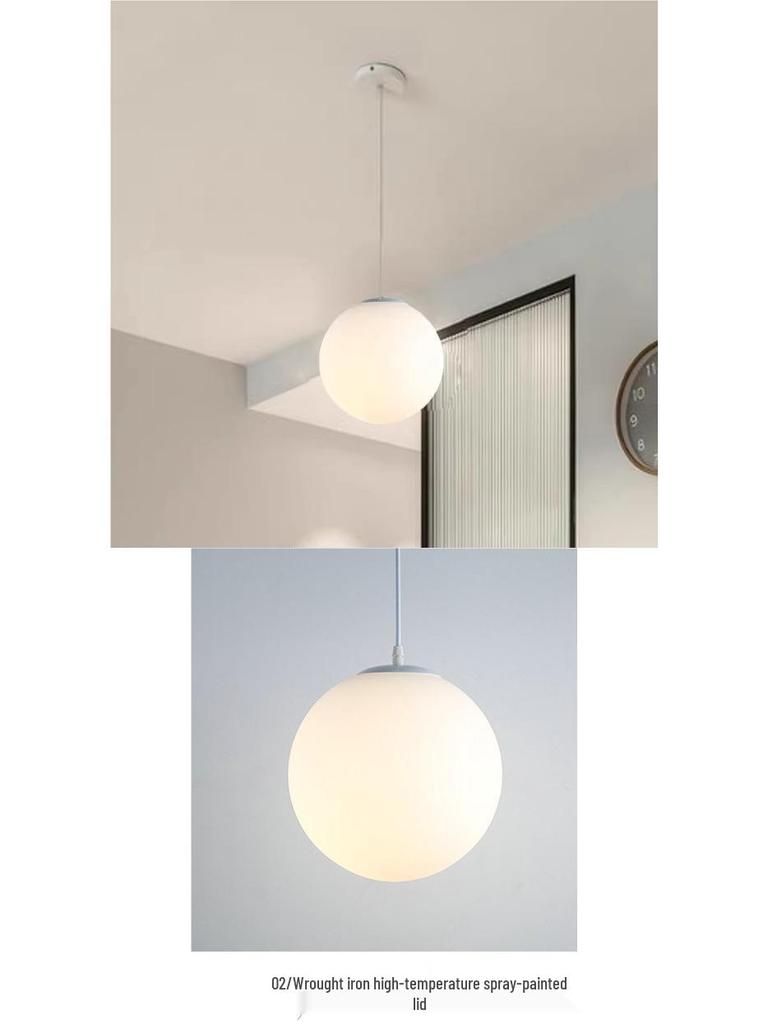 Minimalist Rotating Stair Chandelier: Irregular Long Duplex Pendant with Large Round Ball in Cream