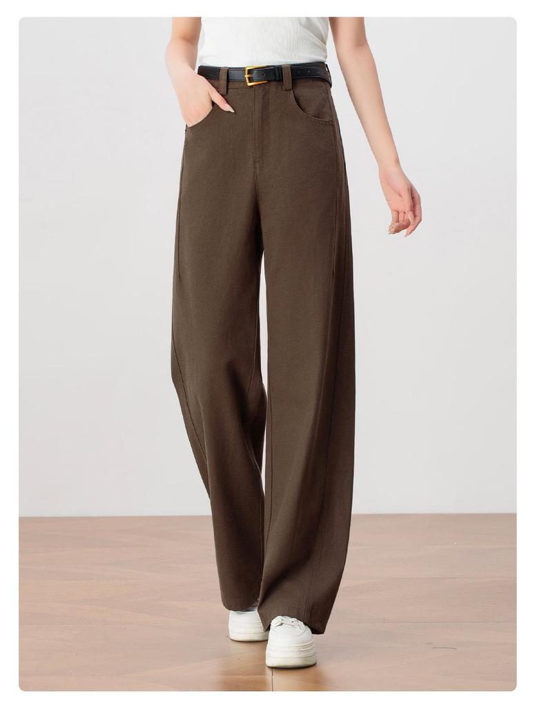 Women's High-Waisted Lyocell Tencel Wide-Leg Pants - Autumn 2025