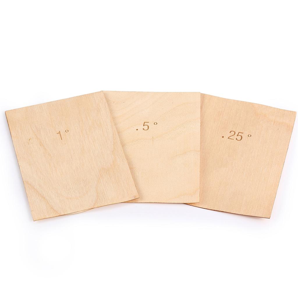 3Pcs Solid Maple Wood Plate Protections 0.25, 0.5, 1 Degree Thickness Guitar Neck Shims for Guitar Player Repairment
