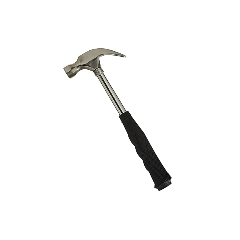 KAKURI Nail Hammer, Pipe Handle, 275mm Overall Length, 225g Head Weight, DIY, Home Improvement, Woodworking, Nail Puller, Nail Driver, Multi-purpose