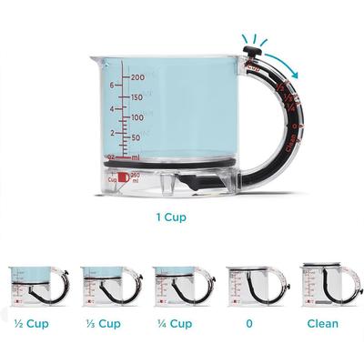 4-In-1 Adjustable Measuring Cup Multi-Functional Measuring Cup with Scraper-Style Seal Base Measurings Cube Cups for Cooking