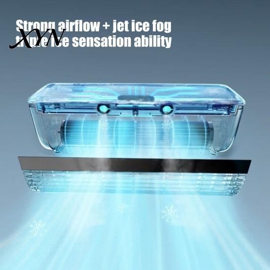 Drill-free Wall Mount Fan Portable Mini Split Air Conditioner Fan, Adjustable Speeds Energy Saving Misting Speed Personal Cooling Quiet Desk for Home