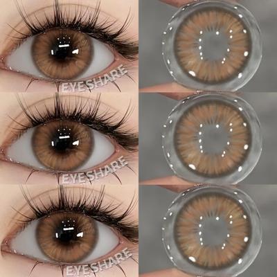 1 Paar braune Linsen Kontaktlinsen für Augen Linsen softlenses Augenlinsen Koreanischer Stil Linsen Jahres-Farb-Augenlinse