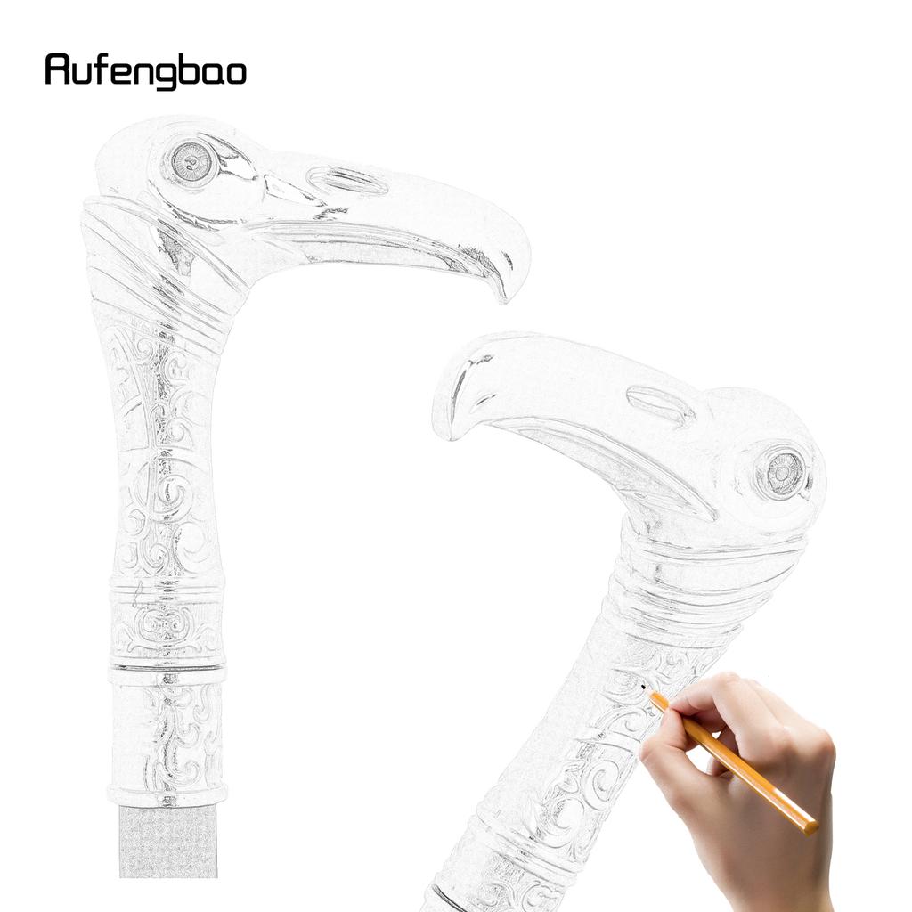 Golden White Eagle Head Luxury Decorative Walking Cane Luxury Stick Elegant Fashion Cane Cosplay Alloy Crosier Stick  93cm